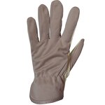 Sheepskin Gloves Manufacturer - Beige Leather Stretch Cloth Knitted Breathable Cuffs Anti-Static for Garden Medium
