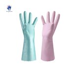 PVC Flocking Gloves Manufacturer - Reusable Durable Lightweight Soft Medium Waterproof Oil-Resistant for Home Cleaning