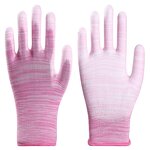 Labor Protection Gloves Manufacturer - PU Coated Palm Zebra Pattern No Anti-static Stripe for Garden