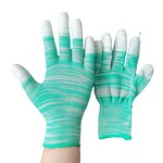 Labor Protection Gloves Manufacturer - PU Coated Finger Dust-free Anti-static Stripe Print Pastoral