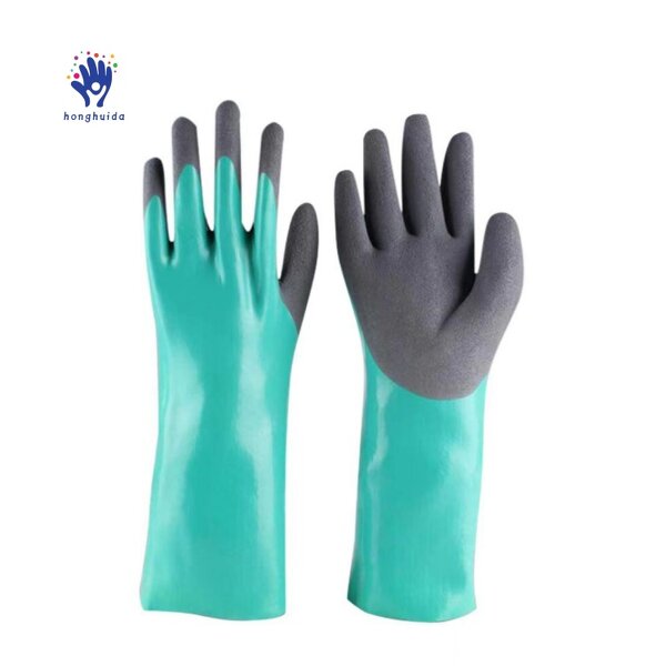 Industrial Nitrile Gloves Manufacturer - Extended Frosted Medium Anti-slip Superior Chemical Oil Acid Resistance