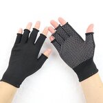 Safety Gloves Manufacturer - Half Finger Nylon Dotted Beads Breathable Wear-Resistant for Riding Horticultural