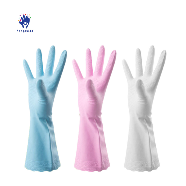 PVC Flocking Gloves Manufacturer - Medium Thickness Thickened Winter Waterproof Anti-skid Custom Color Laundry Dishwashing