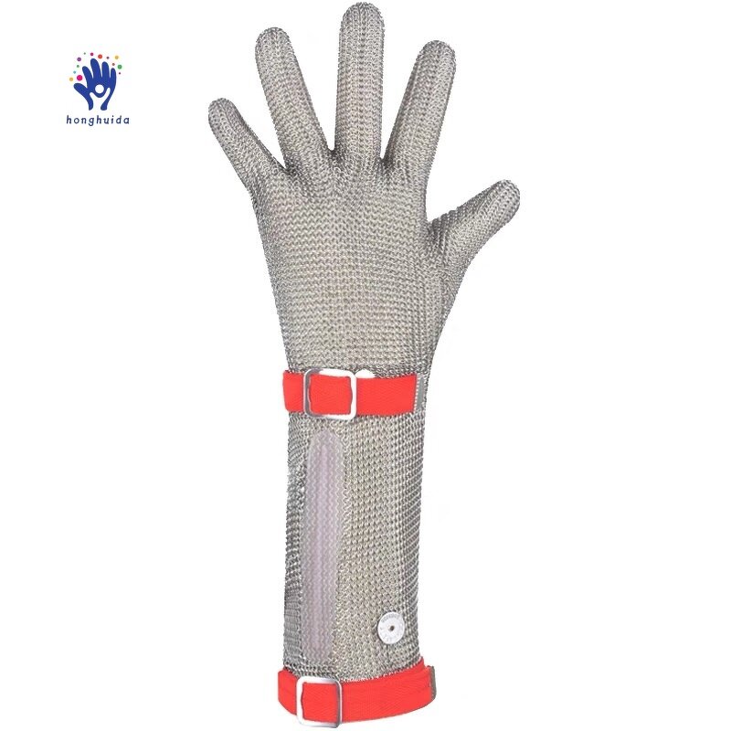 Kitchen Gloves Manufacturer - Extra Long Abrasion Scratch Resistant Stainless Steel Metal Chainmail Steel Ring