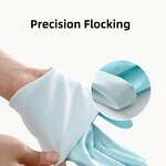PVC Flocking Gloves Manufacturer - Reusable Durable Lightweight Soft Medium Waterproof Oil-Resistant for Home Cleaning