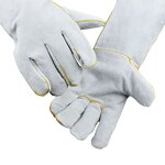 Welding Gloves Manufacturer - Labor Protection Long Seamless Plush Cowhide High Temperature Resistant Soft Wear-resistant