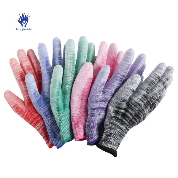 Labor Protection Gloves Manufacturer - PU Coated Palm Zebra Pattern No Anti-static Stripe for Garden