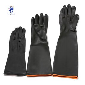 Industrial Latex Gloves Manufacturer - Black Acid Alkali Resistant Reusable Thickened Waterproof Durable Anti-skid