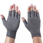 Safety Gloves Manufacturer - Half Finger Nylon Dotted Beads Breathable Wear-Resistant for Riding Horticultural