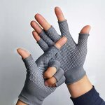 Safety Gloves Manufacturer - Half Finger Nylon Dotted Beads Breathable Wear-Resistant for Riding Horticultural