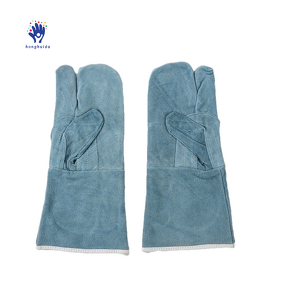 Welding Gloves Manufacturer - Three-finger Double-layer Thickened Cowhide Two-layer Anti-skid Heat Insulation