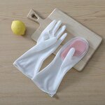 Silicone Brush Gloves Manufacturer - PVC Household Cleaning Waterproof Protective for Kitchen Dishwashing Laundry