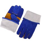 Welding Gloves Manufacturer - 40cm Cowhide Medium Thickness Durable Fireproof Thermal Insulation Sapphire Blue