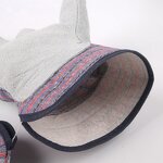 Welding Gloves Manufacturer - Striped Cloth Full Palm Cowhide Labor Protection Comfortable Two-layer Half Leather