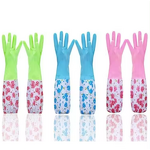 Household Gloves Manufacturer - Winter Plush Lengthened Thickened PVC Sleeves Non-slip for Laundry Dishwashing