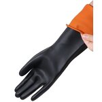 Latex Gloves Manufacturer - Reusable Thick Waterproof Acid Alkali Resistant Industrial Safety Orange Inner Black