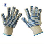 BBQ Gloves Manufacturer - High Temperature Resistant 500 Degrees Oven Flame Retardant Non-slip Cotton Dotted