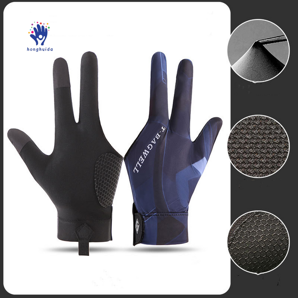 Billiard Gloves Manufacturer - Hot-selling Professional Three Finger Ice Silk Breathable Non-slip for Men Women