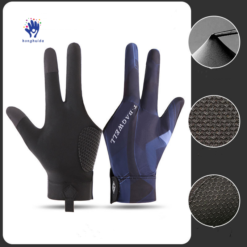 Billiard Gloves Manufacturer - Hot-selling Professional Three Finger Ice Silk Breathable Non-slip for Men Women