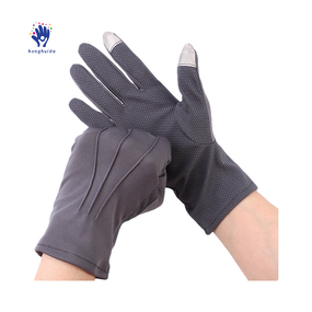 Etiquette Gloves Manufacturer - Polyester Tendon Point Plastic Belt Touch Anti-Cutting Wear-Resistant Breathable