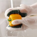 Silicone Brush Gloves Manufacturer - PVC Household Cleaning Waterproof Protective for Kitchen Dishwashing Laundry