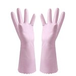 PVC Flocking Gloves Manufacturer - Reusable Durable Lightweight Soft Medium Waterproof Oil-Resistant for Home Cleaning