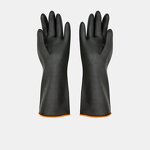 Latex Gloves Manufacturer - Reusable Thick Waterproof Acid Alkali Resistant Industrial Safety Orange Inner Black