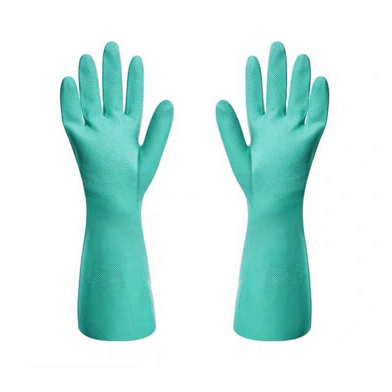 Nitrile Gloves Manufacturer - Green Oil-resistant Reusable Soft Medium for Car Cleaning Household Dishwashing