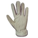 Sheepskin Gloves Manufacturer - Beige Leather Stretch Cloth Knitted Breathable Cuffs Anti-Static for Garden Medium