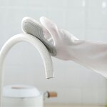 Silicone Brush Gloves Manufacturer - PVC Household Cleaning Waterproof Protective for Kitchen Dishwashing Laundry