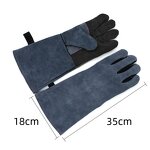 Heat Resistant Gloves Manufacturer - 500-degree Fireproof Soft Cowhide Wear-resistant Anti-puncture for Oven BBQ
