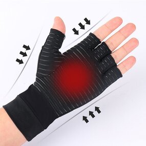 Arthritis Gloves Manufacturer - OEM Half-finger Silicone Striped Cycling Rehabilitation Deodorizing Sensitive
