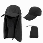 Baseball Cap Manufacturer - Hot Selling Outdoor Full Face Solid Color Cotton Sunscreen with Custom Logo Puff Printing