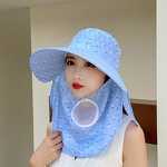 Bucket Hat Manufacturer - Summer Korean Style Women's Wide Brim Face-Shielding Sun Protection for Cycling & Tea Picking