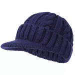 Knitted Hat Manufacturer - Cross-Border Men's Winter Warm Braided Short Brim Duckbill Cap 100% Acrylic Fleece-Lined