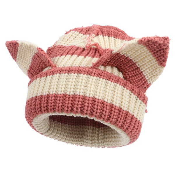 Knitted Hat Manufacturer - Fashion Adult Women's Devil Ear Thickened Full Acrylic Hot Selling Export Digital Printing