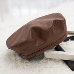 Beret Cap Manufacturer - Pu Leather for Girls Flat Female Boina Feminina Fashion Autumn Winter Bone Gorras Painter