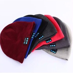 Knitted Hat Manufacturer - Fashionable Adult Winter with Bluetooth Music Stereo Headphone Cap Custom Plaid Warm Music