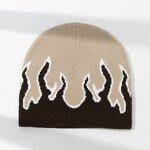Beanie Manufacturer - Custom Jacquard Fire Flame Baggy Slouchy Knit Rock Punk Hip Pop Ski Hat Digital Printing for Travel