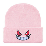 Knitted Hat Manufacturer - Autumn Winter New Anime Cartoon Big Mouth Red Eyes Embroidered Warm 3D Embroidered
