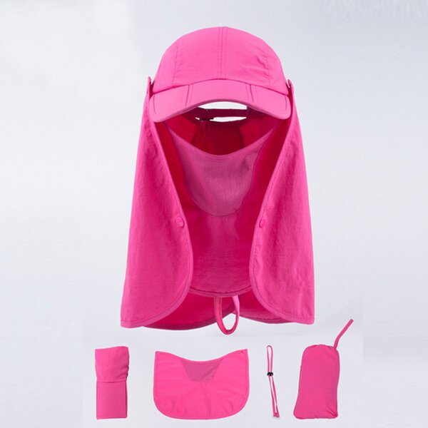 Baseball Cap Manufacturer - Hot Selling Outdoor Full Face Solid Color Cotton Sunscreen with Custom Logo Puff Printing