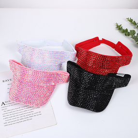 Top Hat Manufacturer - Fashion Summer with Diamond Rhinestone Trendy Brand Versatile Dot Topless Casual Scene
