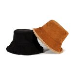 Bucket Hat Manufacturer - Unisex Winter Fluffy Corduroy Custom Printed Fabric Fur Double-Side Wear Outdoor Fisherman