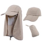 Baseball Cap Manufacturer - Hot Selling Outdoor Full Face Solid Color Cotton Sunscreen with Custom Logo Puff Printing