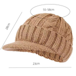 Knitted Hat Manufacturer - Cross-Border Men's Winter Warm Braided Short Brim Duckbill Cap 100% Acrylic Fleece-Lined