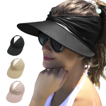 Women's Sun Hat Manufacturer - Spring Summer Outdoor Sports Beach Cycling Visor with Empty Top Nylon Polyester