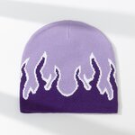 Beanie Manufacturer - Custom Jacquard Fire Flame Baggy Slouchy Knit Rock Punk Hip Pop Ski Hat Digital Printing for Travel