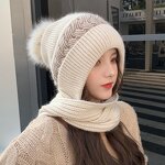 Scarf Hat Manufacturer - Women's Fashion Autumn Winter Thickened Plush Warm and Windproof with Ear Protection