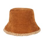 Bucket Hat Manufacturer - Unisex Winter Fluffy Corduroy Custom Printed Fabric Fur Double-Side Wear Outdoor Fisherman