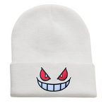 Knitted Hat Manufacturer - Autumn Winter New Anime Cartoon Big Mouth Red Eyes Embroidered Warm 3D Embroidered